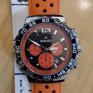 Wish Men's Tachymeter Watch - Orange and Black